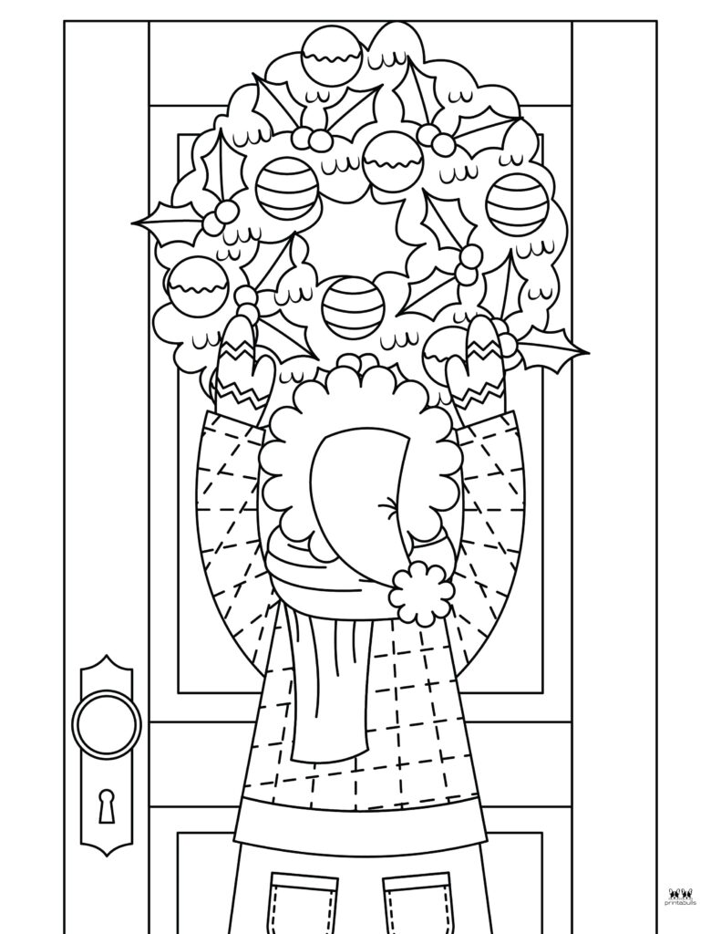 Christmas wreath coloring pages