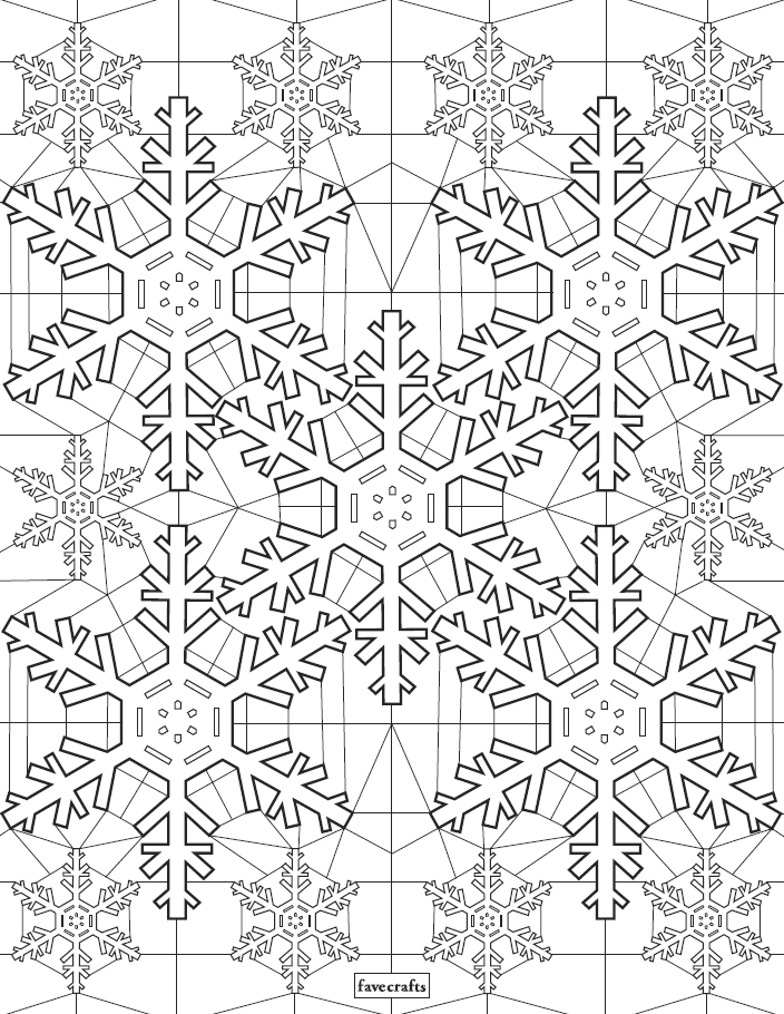 Stained glass snowflake coloring page