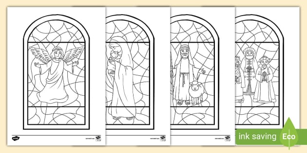 Stained glass window template primary resources ks