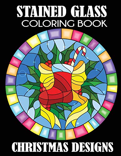 Stained glass loring book christmas designs