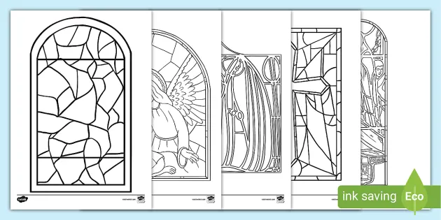 Stained glass window template primary resources ks