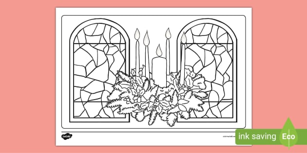 Advent wreath colouring page learning resource