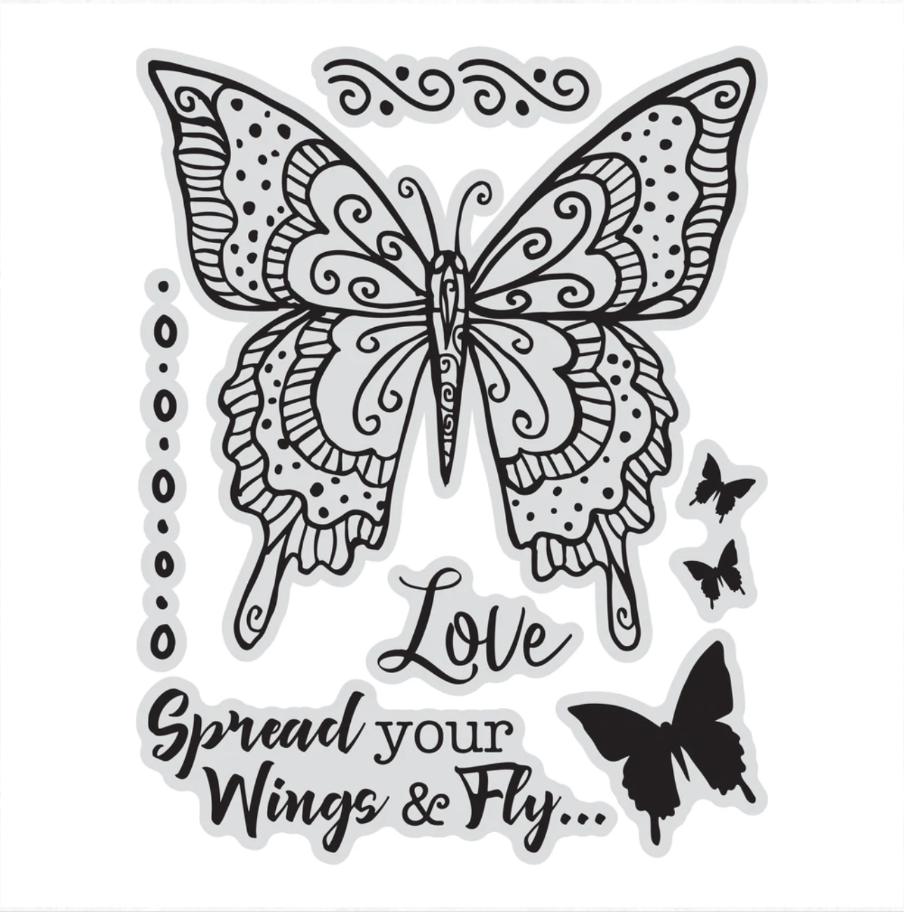 Buy the couture creations stamp colour outline stamps spread your wings butterfly online at scrap dragon all orders ships next business day free s delivery over