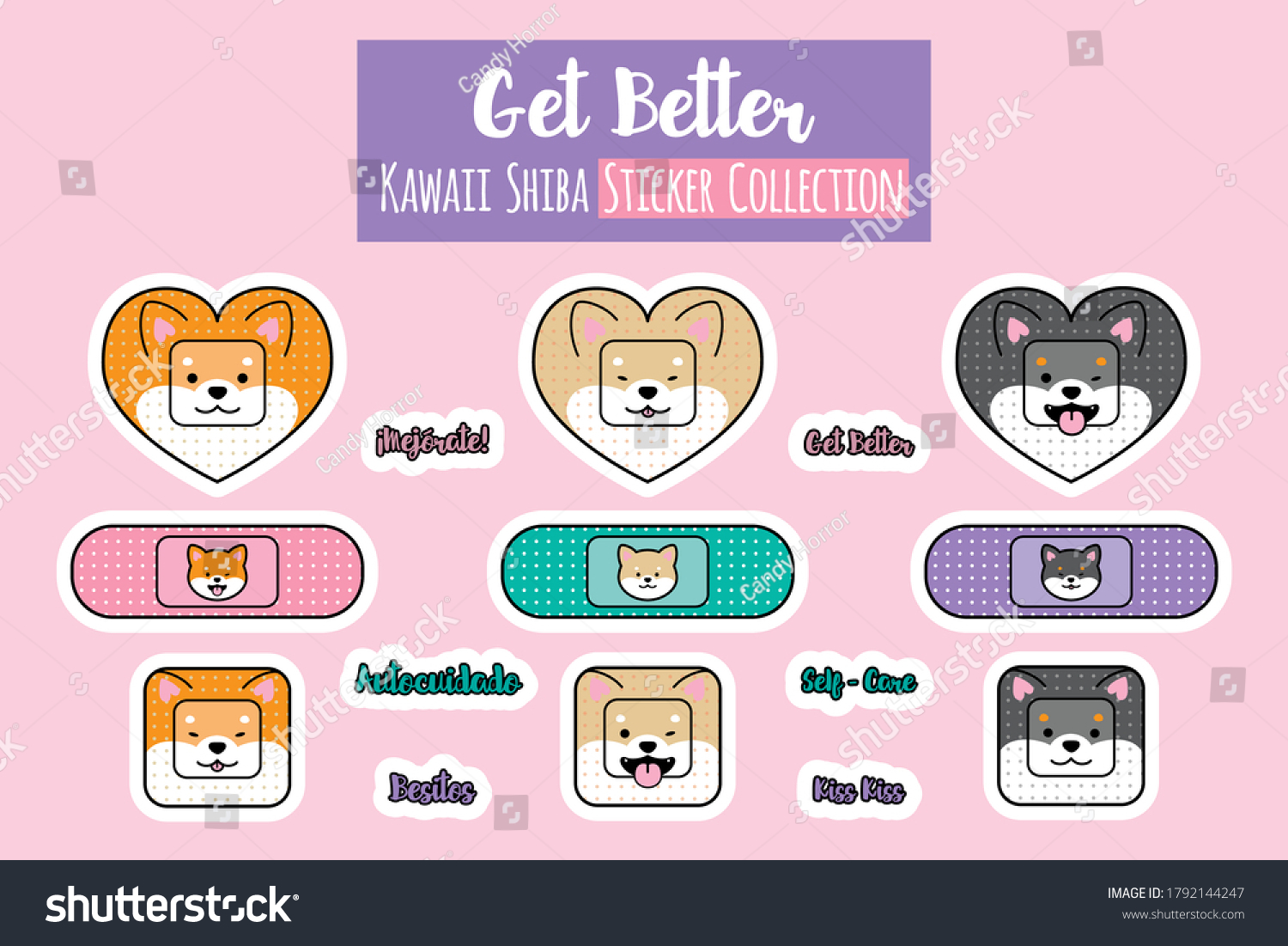 Printable vector digital stamp sticker sheet stock vector royalty free