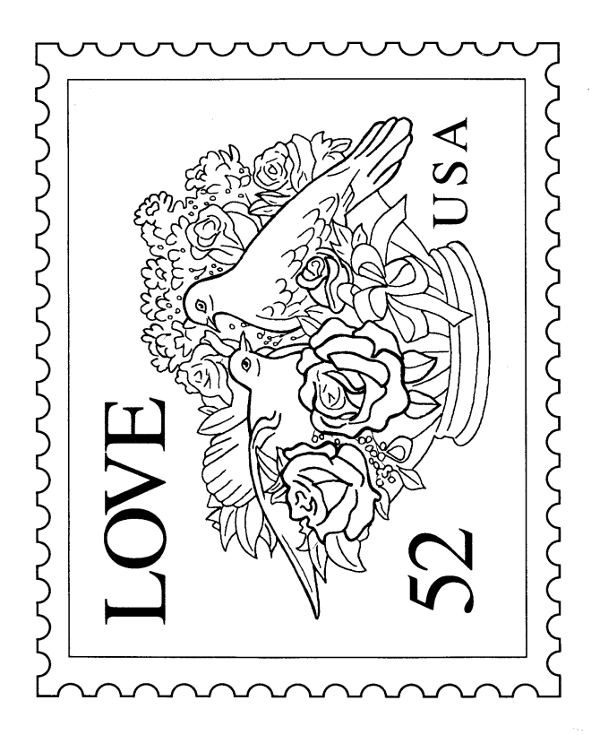 Love doves stamp coloring pages love stamps coloring pages pattern coloring pages