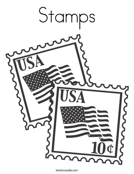 Stamps coloring page