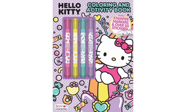 Hello kitty coloring activity book with stamper markers