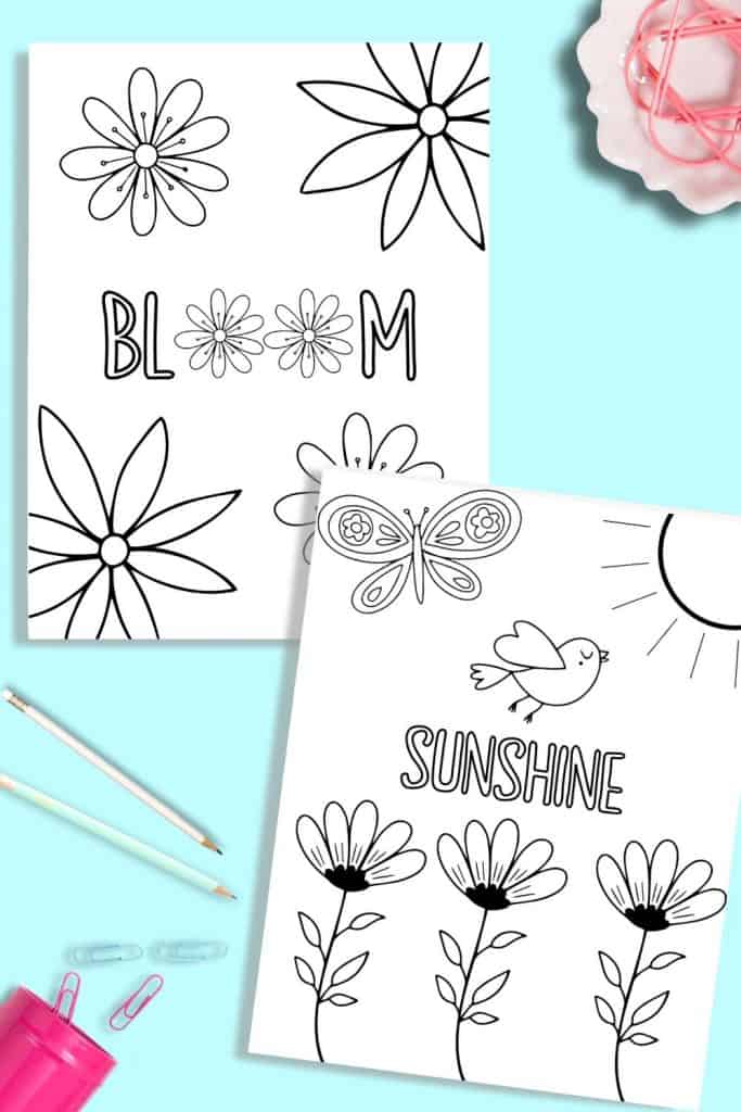 Printable flower coloring pages