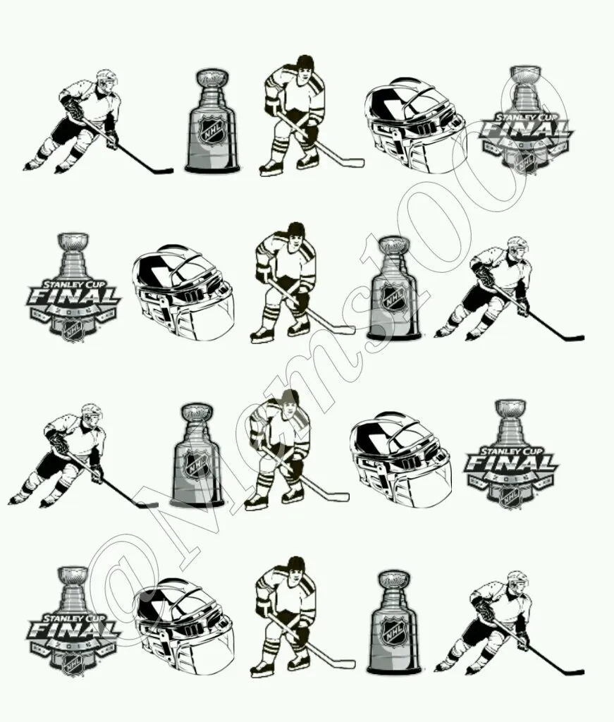 Hockey nail art decals stanley cup nail decals water decals