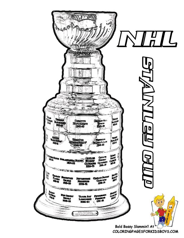 Stanley cup coloring page nhl hockey teams nhl hockey birthday