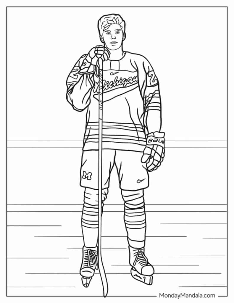 Hockey nhl coloring pages free pdf printables