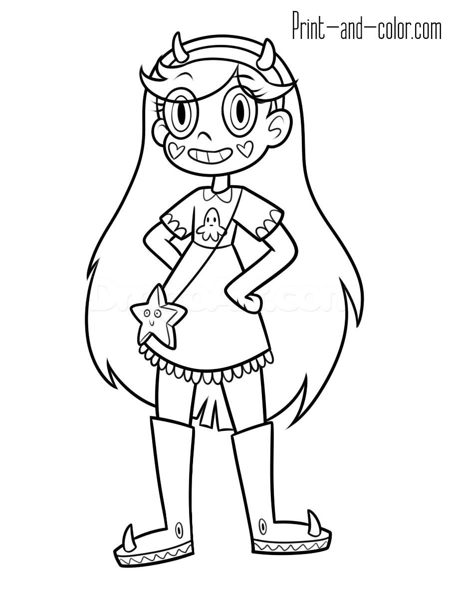 Star vs the forces of evil coloring pages print and color