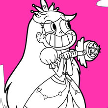 Princess star butterfly coloring pages