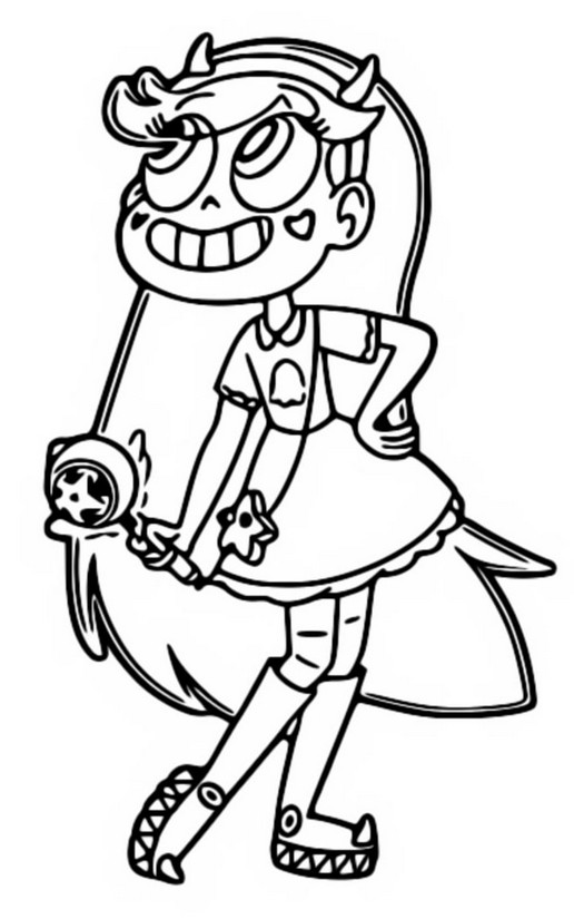 Coloring page star vs the forces of evil star butterfly