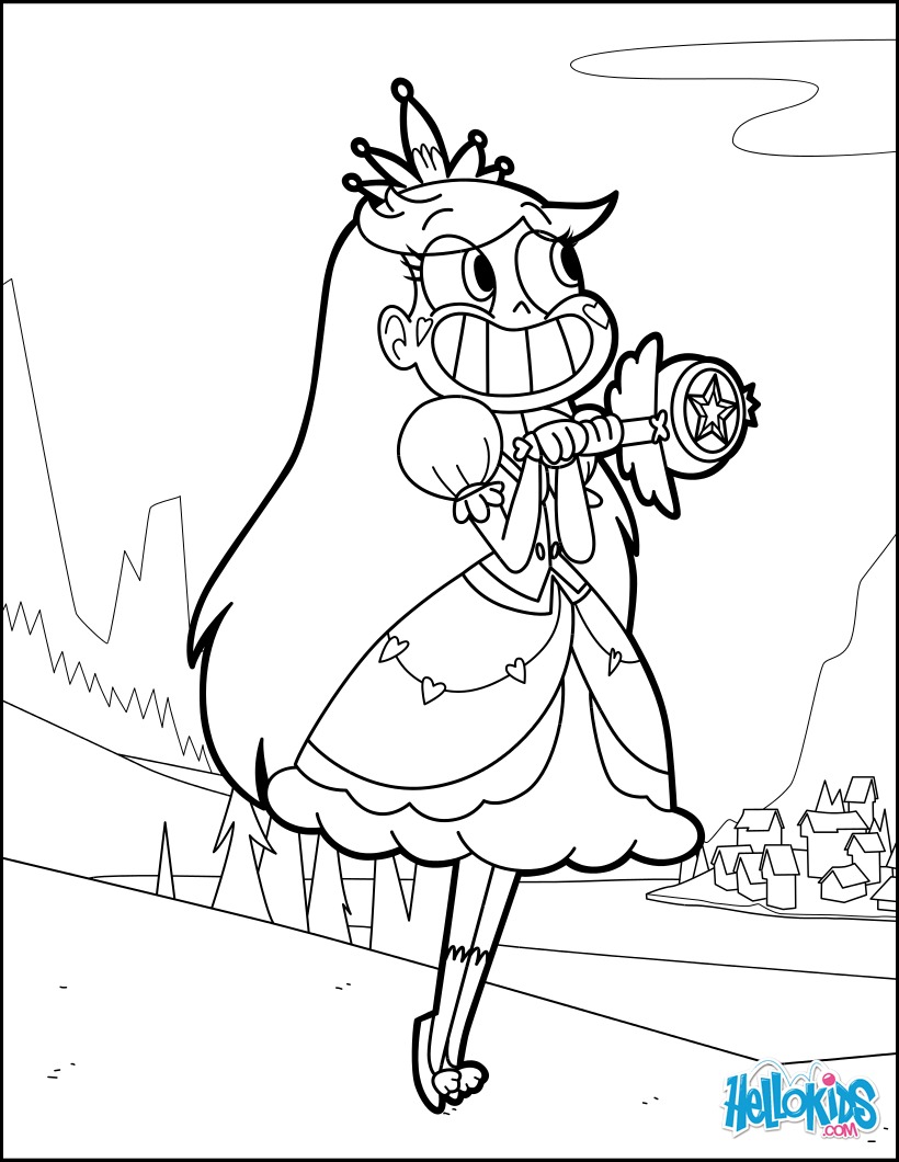 Princess star butterfly coloring pages