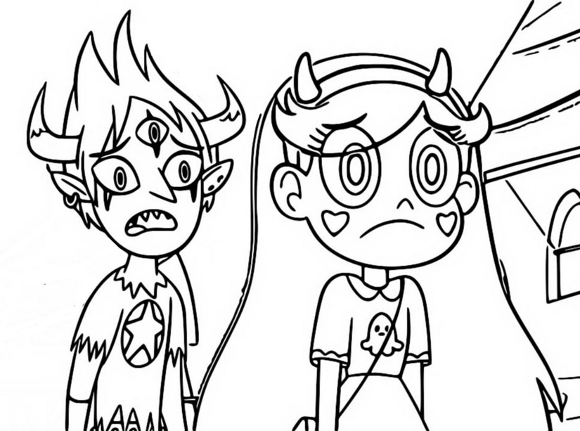 Coloring page star vs the forces of evil star butterfly and tom lucitor