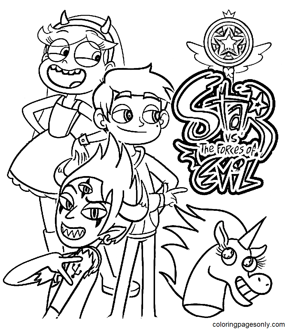 Star vs the forces of evil coloring pages printable for free download