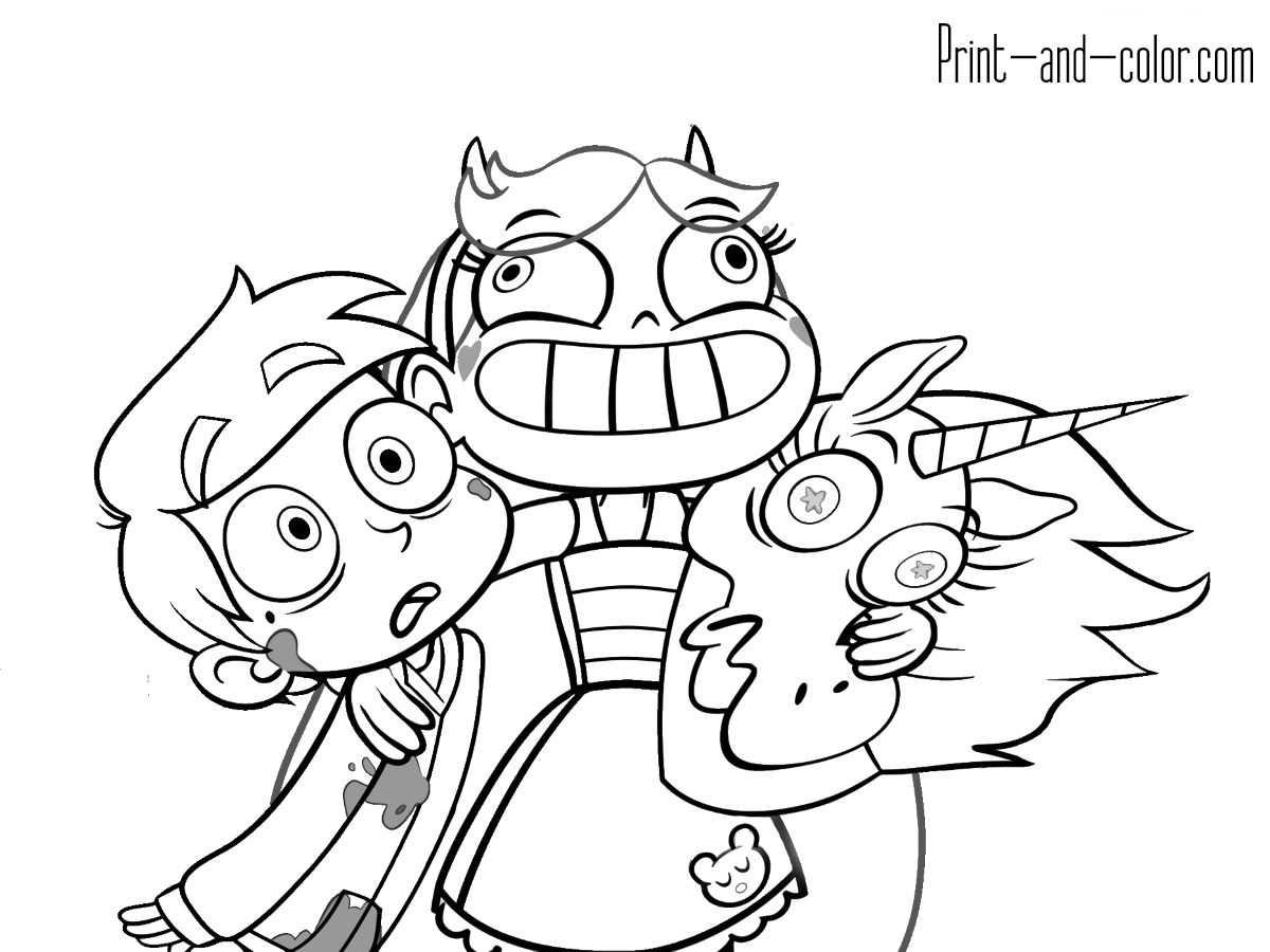 Star vs the forces of evil coloring pages print and color