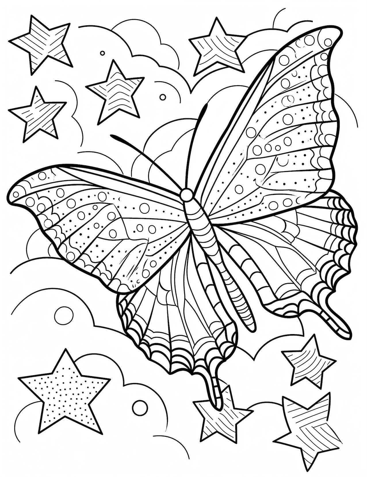 Twinkling star coloring pages for kids and adults