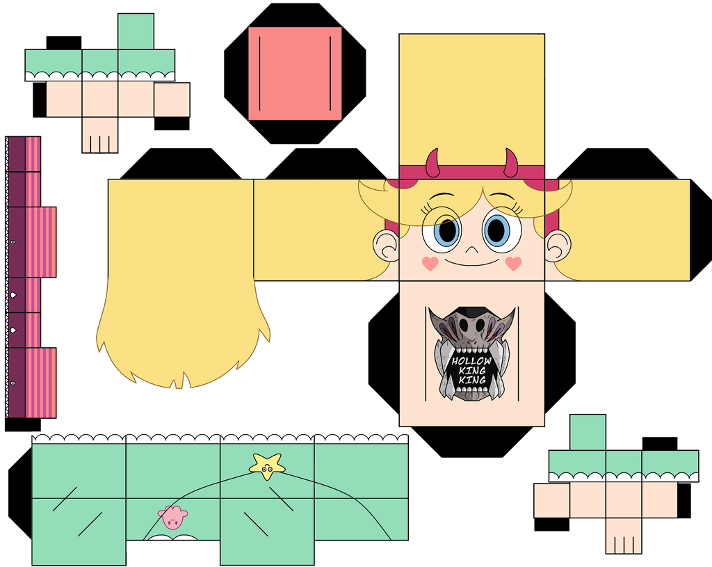 Star butterfly paper toy free printable papercraft templates