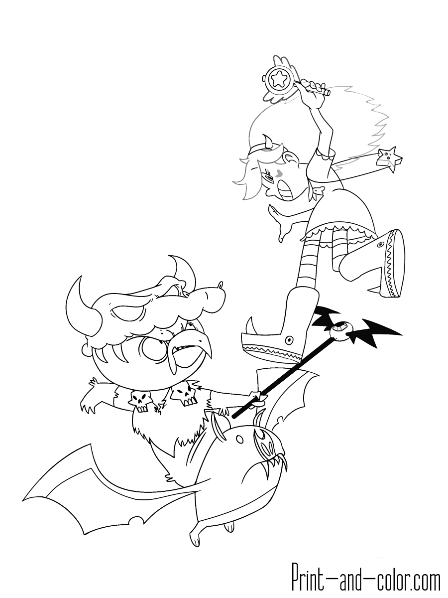 Star vs the forces of evil coloring pages print and color