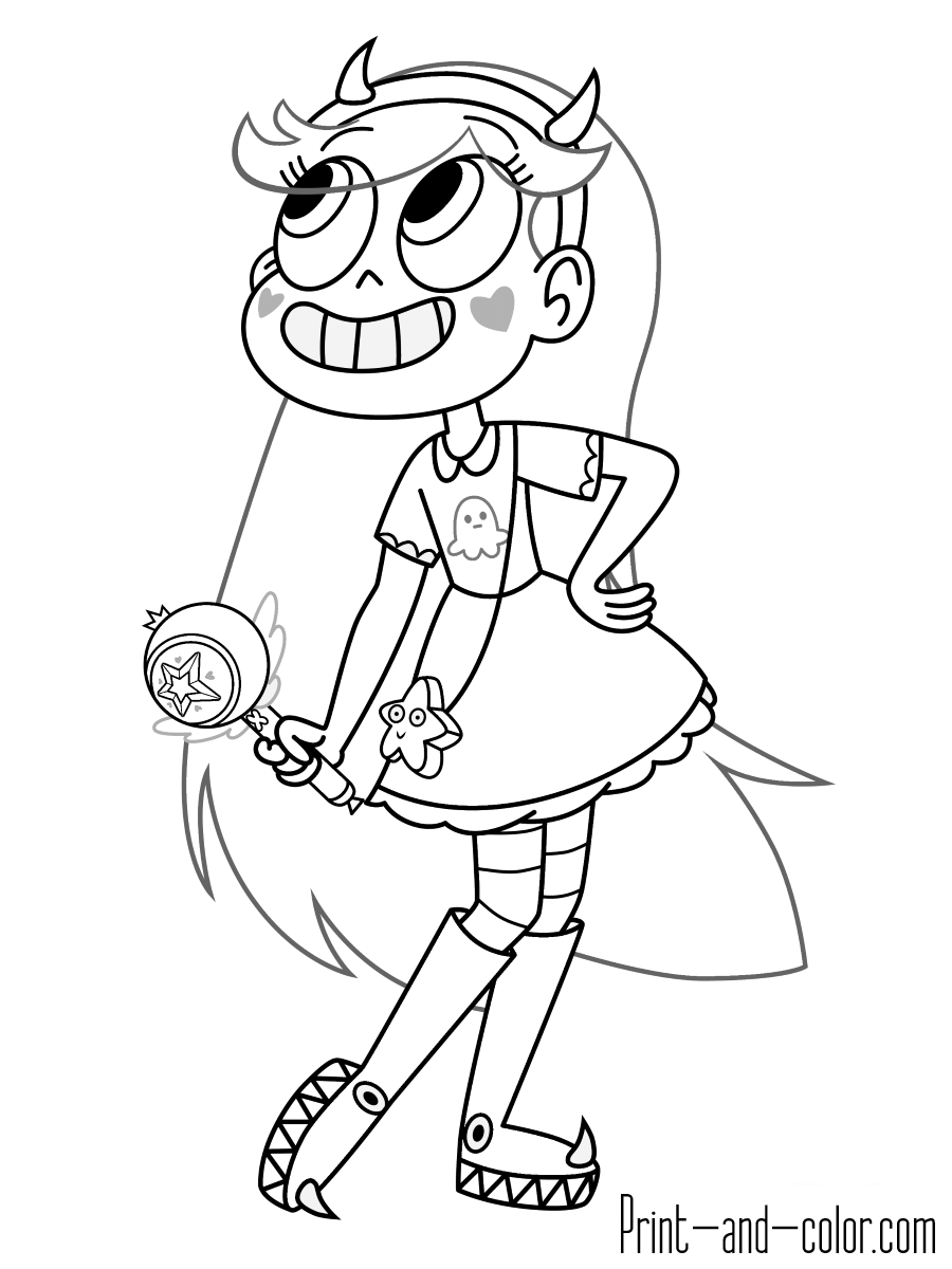 Star vs the forces of evil coloring pages print and color