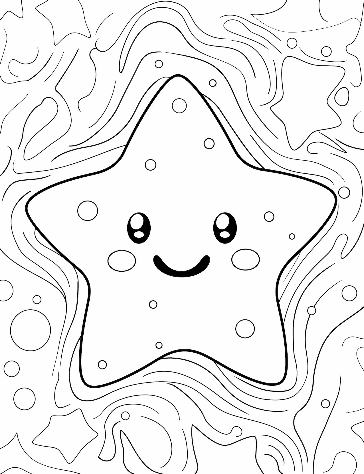 Twinkling star coloring pages for kids and adults