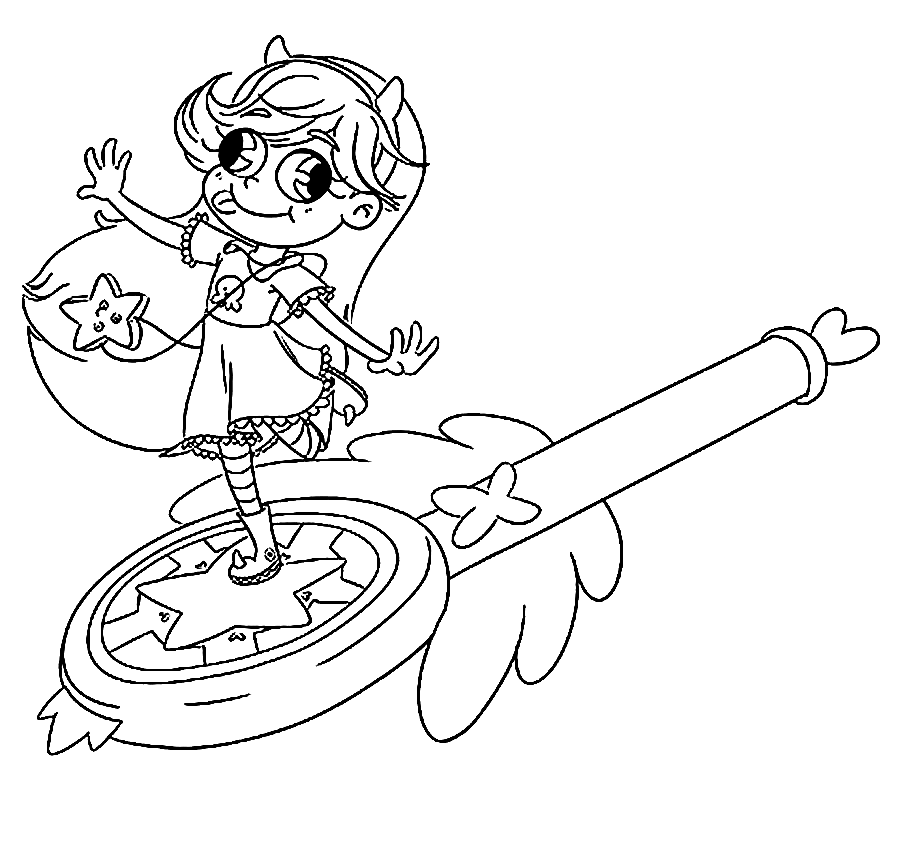 Funny star butterfly coloring page