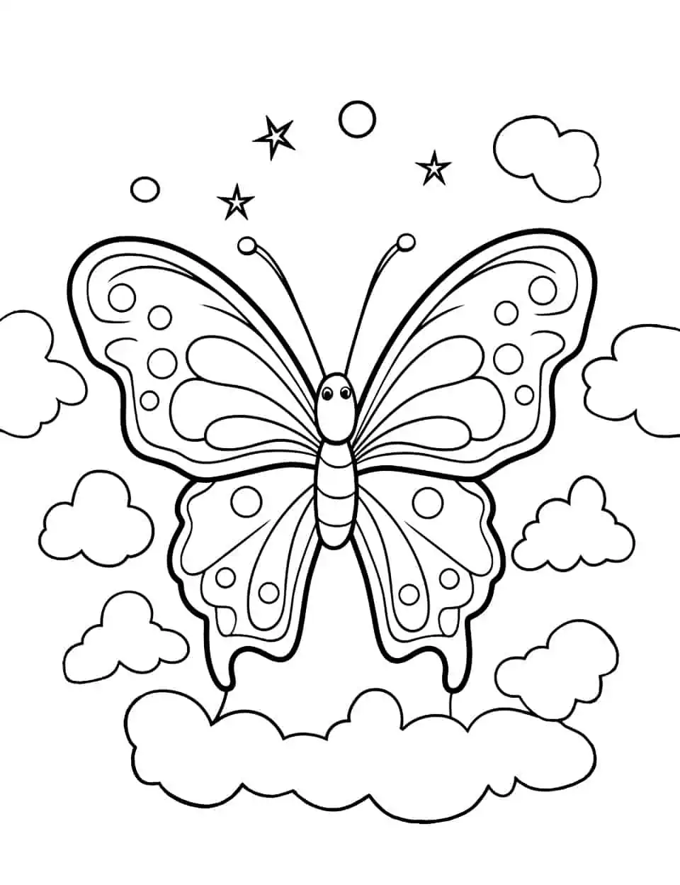 Butterfly coloring pages free printable sheets