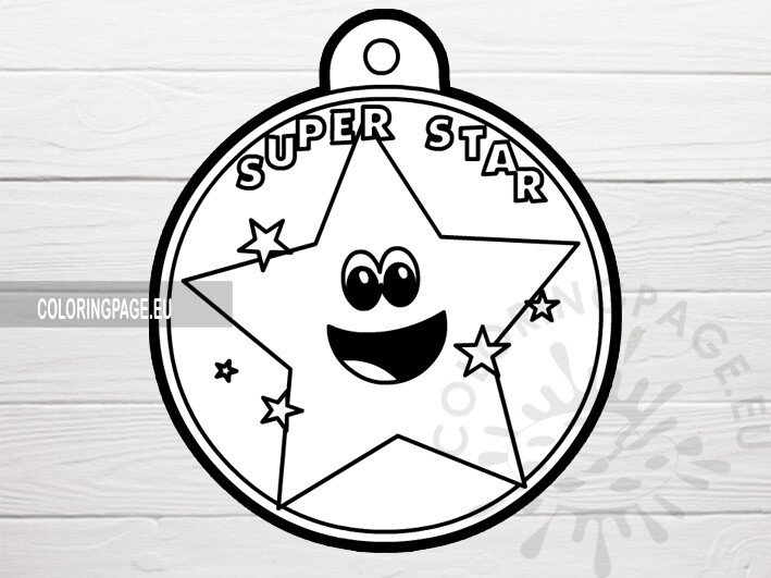 Printable super star award coloring page