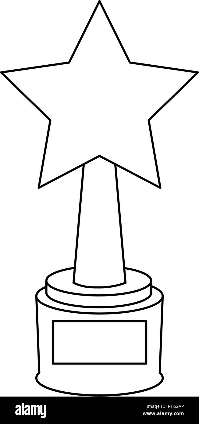 Star award symbol black and white stock vector image art