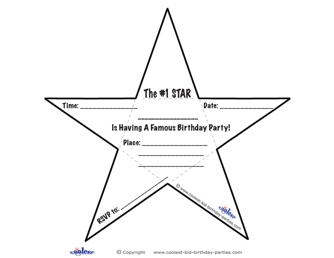 Printable star invitations