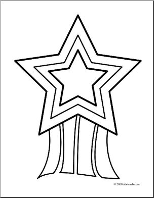 Clip art star award coloring page i