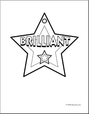 Clip art brilliant award coloring page i