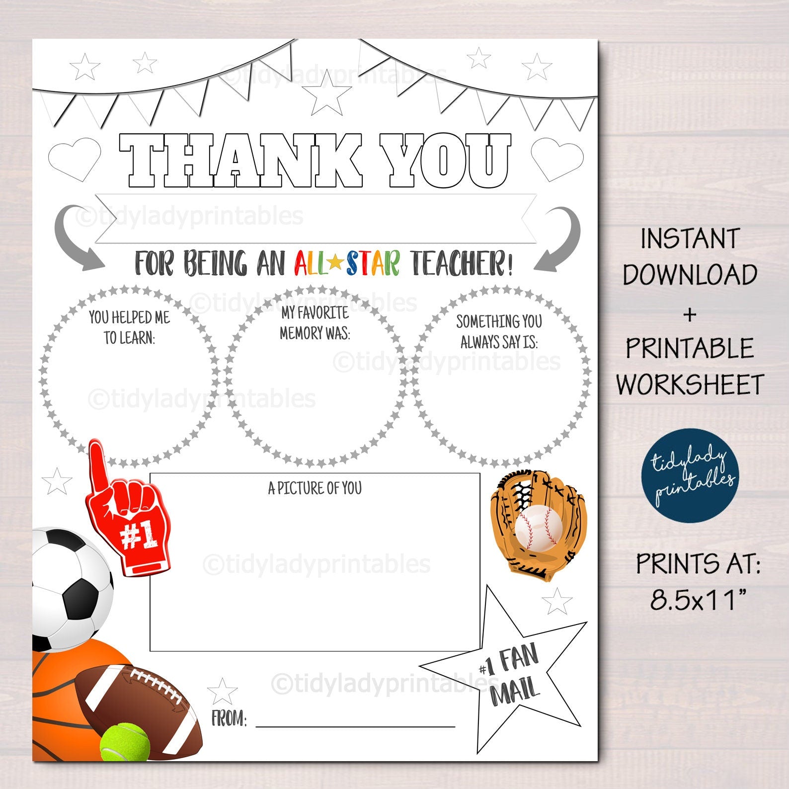 Sports all star teacher appreciation staff printable â printables