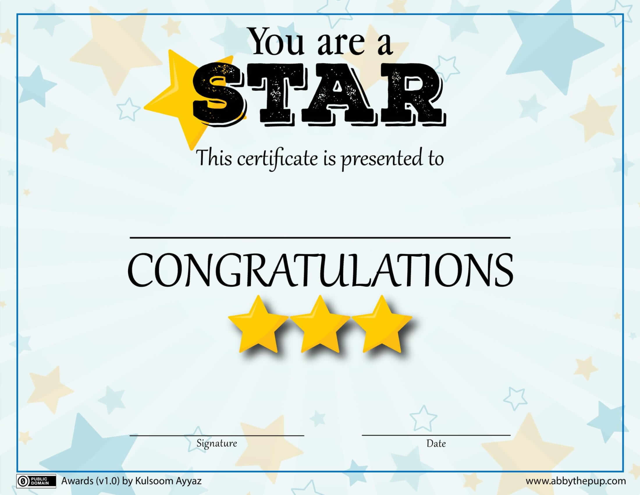 You are a star award template free printable papercraft templates