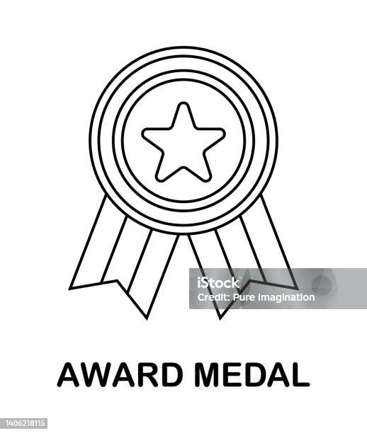 Coloring page with trophy for kids stock illustration