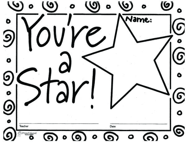 Youre a star certificate certificate templates student of the week awards certificates template