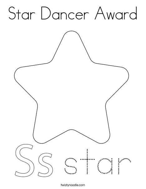 Star dancer award coloring page