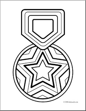 Clip art star award coloring page i