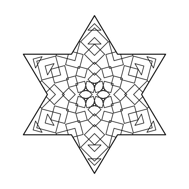 Star coloring pages stock illustration