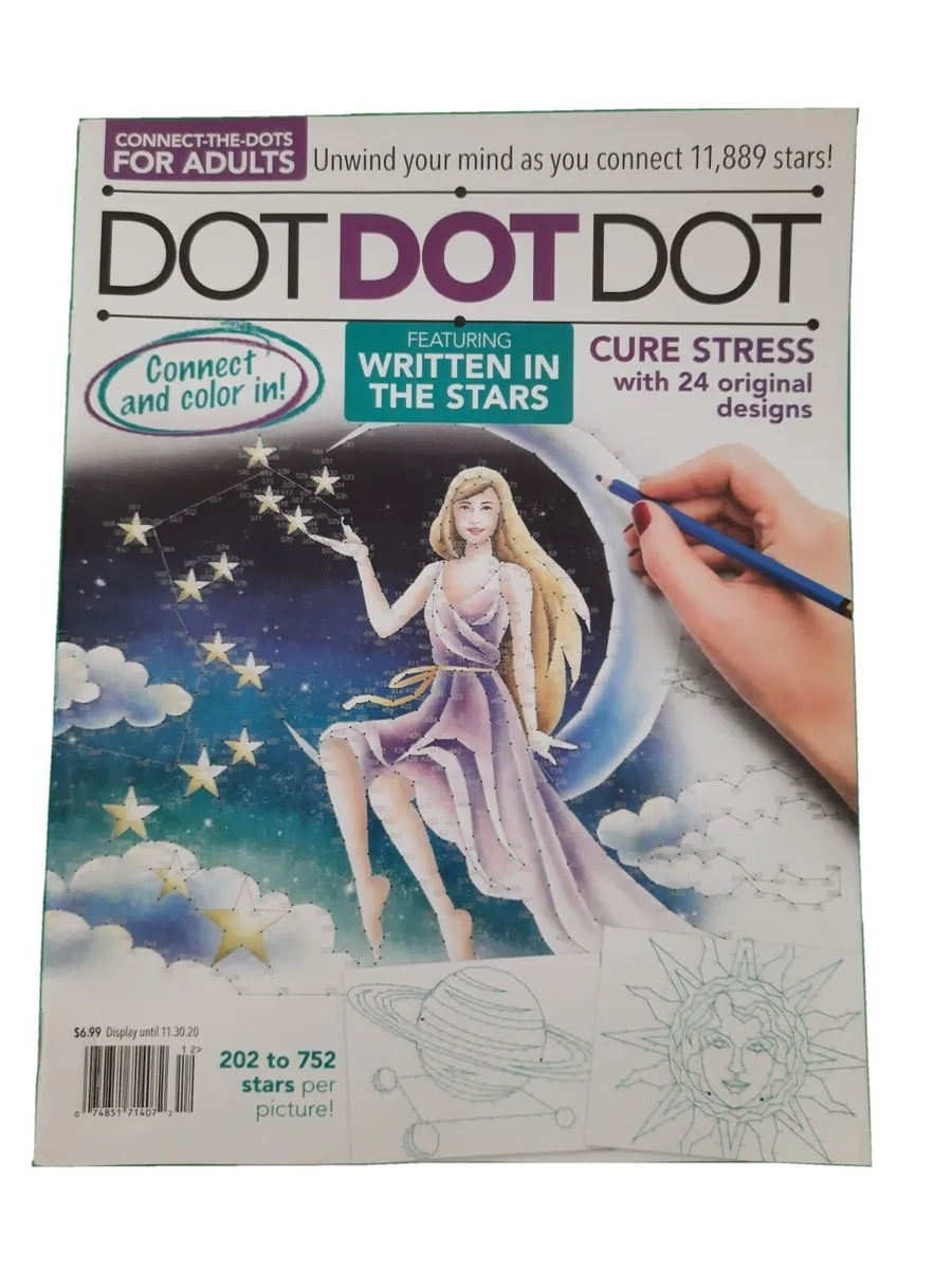 Dot dot dot nov connect the dot for adults coloring stars free shipping ds