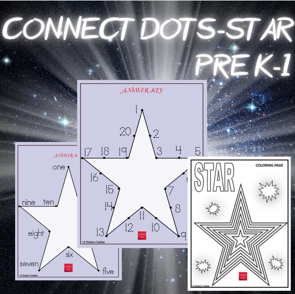 Star worksheets connect the dots