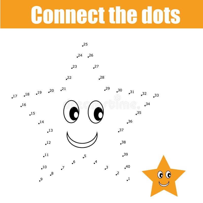 Connect the dots children game stock vector