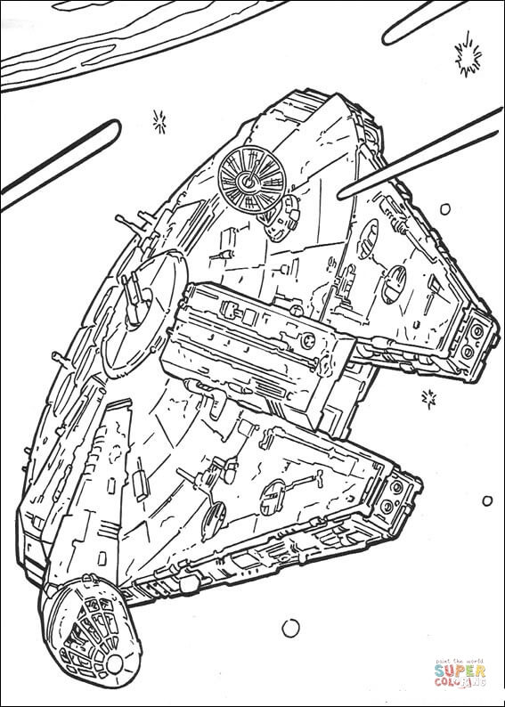 Millennium falcon coloring page free printable coloring pages