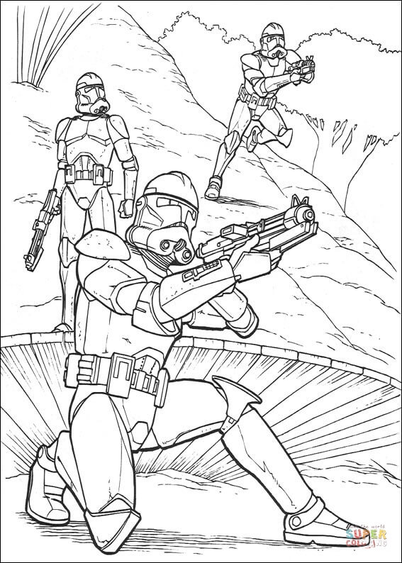 Stormtrooper in action coloring page free printable coloring pages