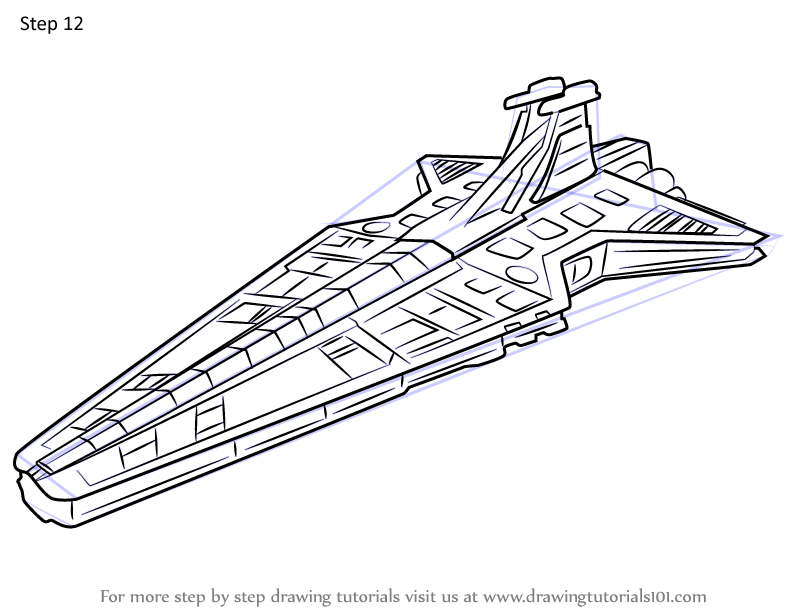 How to draw venator class star destroyer from star wars star wars step by step