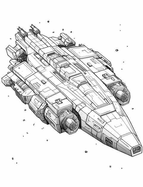Premium ai image a drawing of a star destroyer ship in a space station generative ai