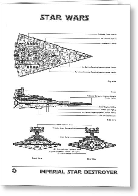 Imperial star destroyer greeting cards for sale