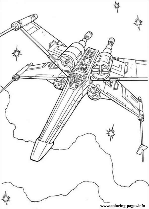 Star wars x wing fighter coloring page printable